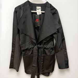 New Balance Studio Trench Black Women's Trench Jacket Size XS Waist Belt NWT